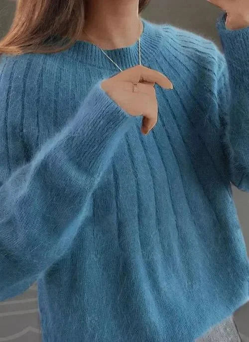 Alice- Round Neck Fluffy Sweater