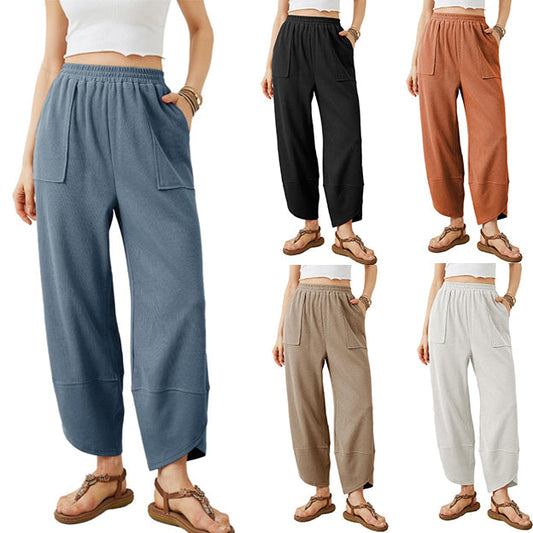 Elara | Casual High-Stretch Nine-Point Pants