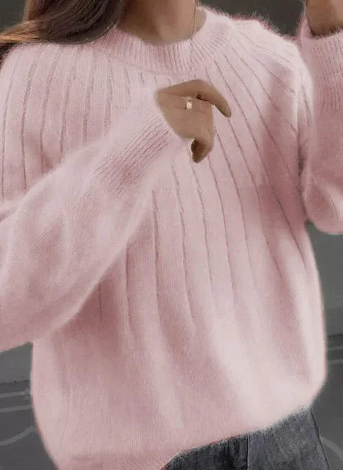 Alice- Round Neck Fluffy Sweater