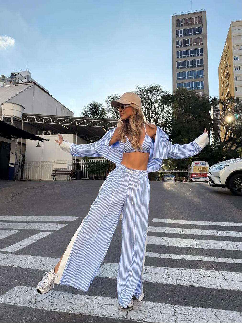 Luniva – Striped Lounge Pants Set