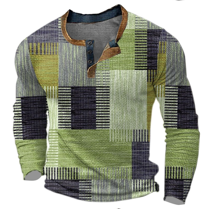 Fre™ | Men’s Geometric Henley Shirt
