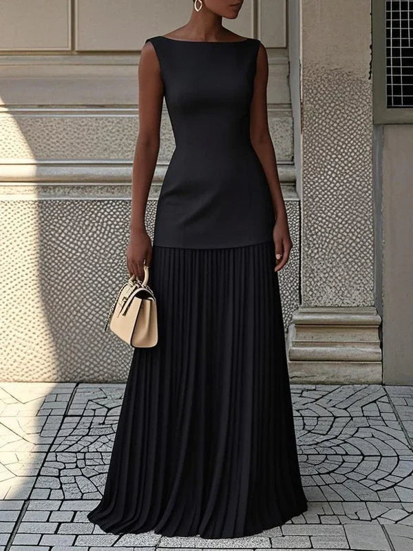 Avenya – Sleeveless Pleated Long Dress
