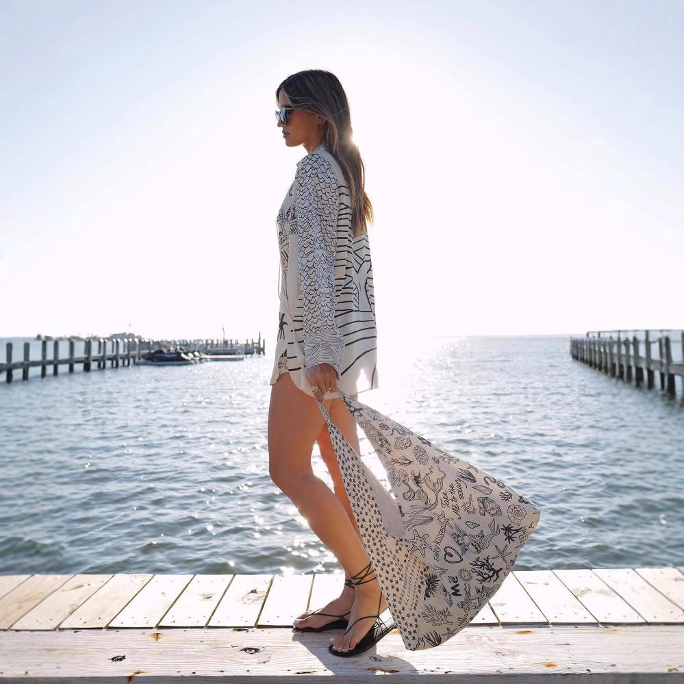 Zanira – Satin Print Tassel Shirt & Shorts Set