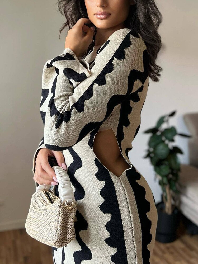 DANICA | MAXI KNIT DRESS WITH ELEGANT CUT-OUTS