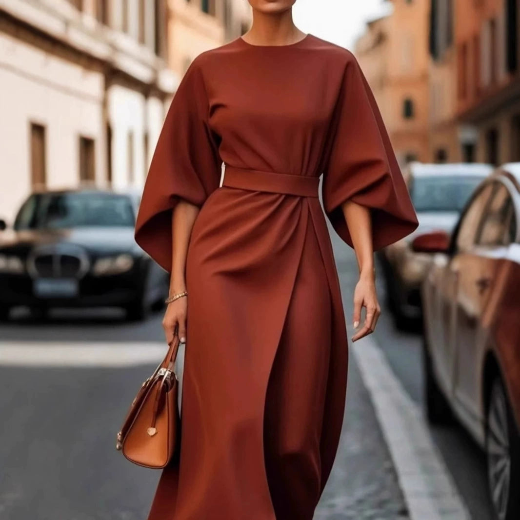 Valencia – Shiny Satin Long Dress
