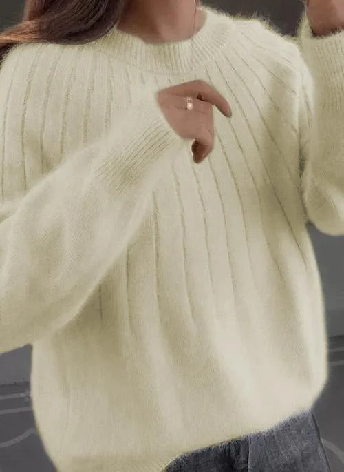 Alice- Round Neck Fluffy Sweater
