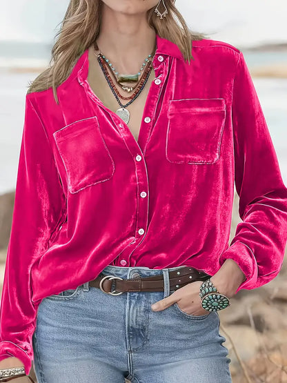 Maelis – Long Sleeve Shirt With Front Pockets
