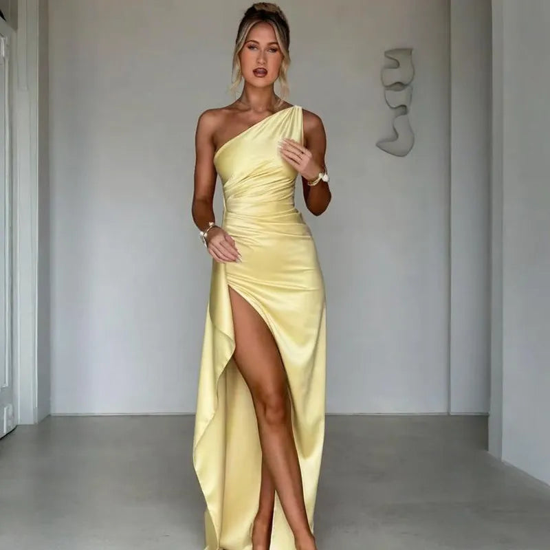 Amara | Elegant Long Satin Dress