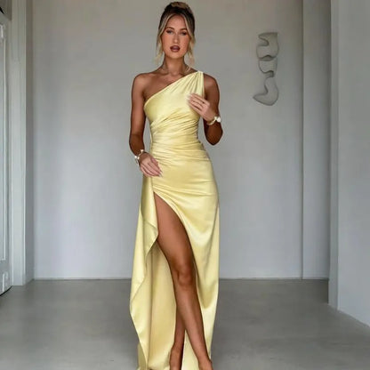 Amara | Elegant Long Satin Dress