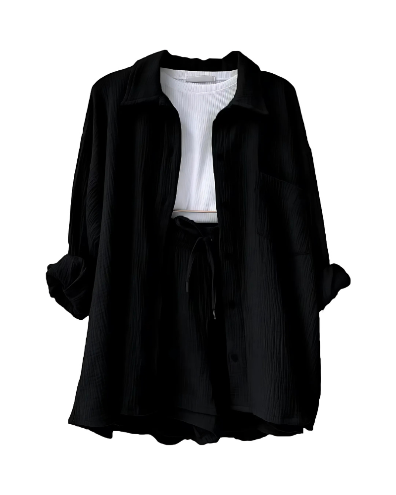 Lunara – Cotton Two-Piece Button-Up Set