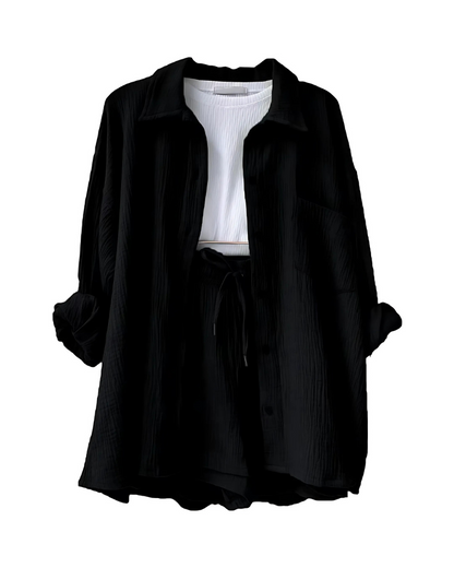 Lunara – Cotton Two-Piece Button-Up Set
