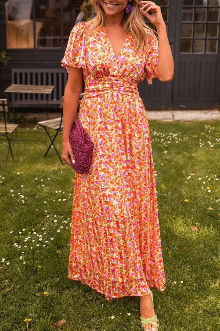 Flora – Flutter Sleeve Floral Maxi Dress