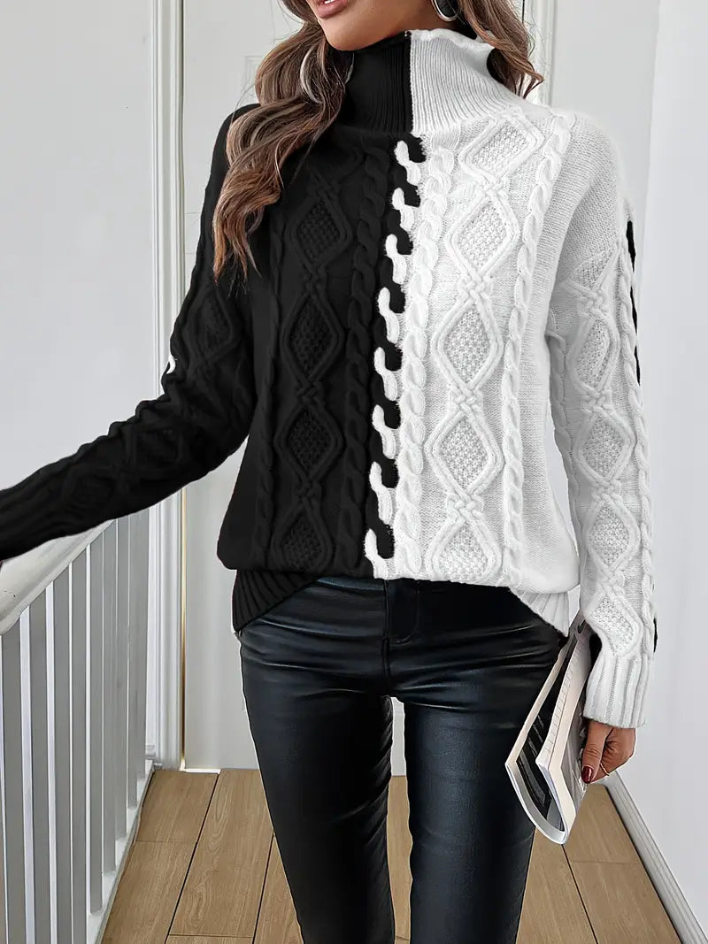 Maristelle – Elegant Striped High-Neck Sweater
