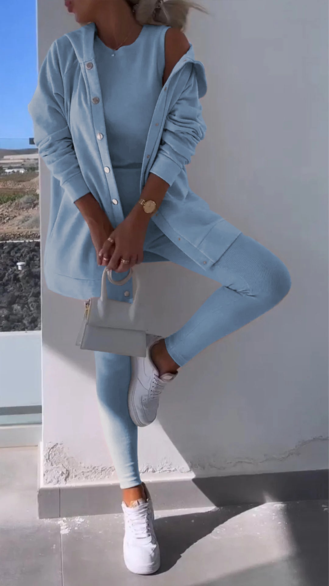 Elarin – 3-Piece Hooded Cardigan Sweatshirt Set