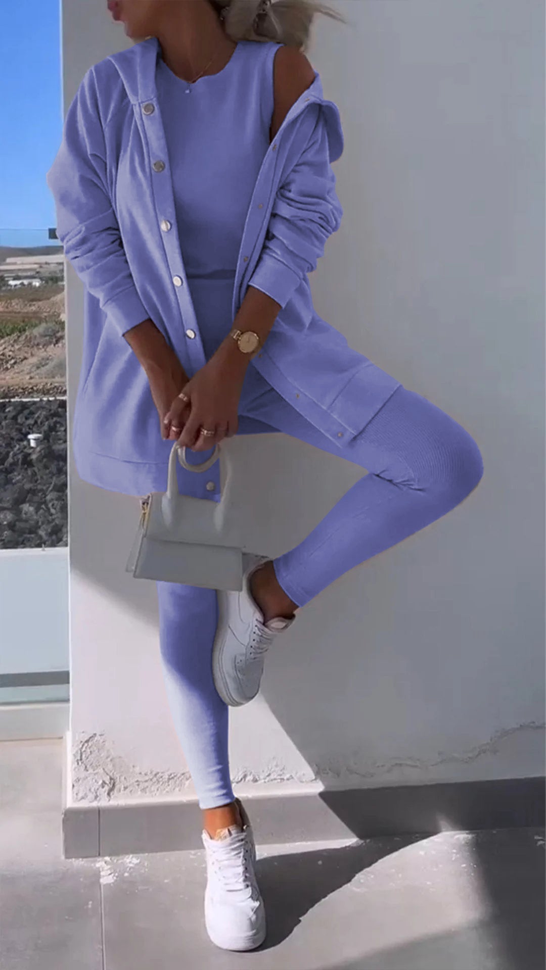 Elarin – 3-Piece Hooded Cardigan Sweatshirt Set