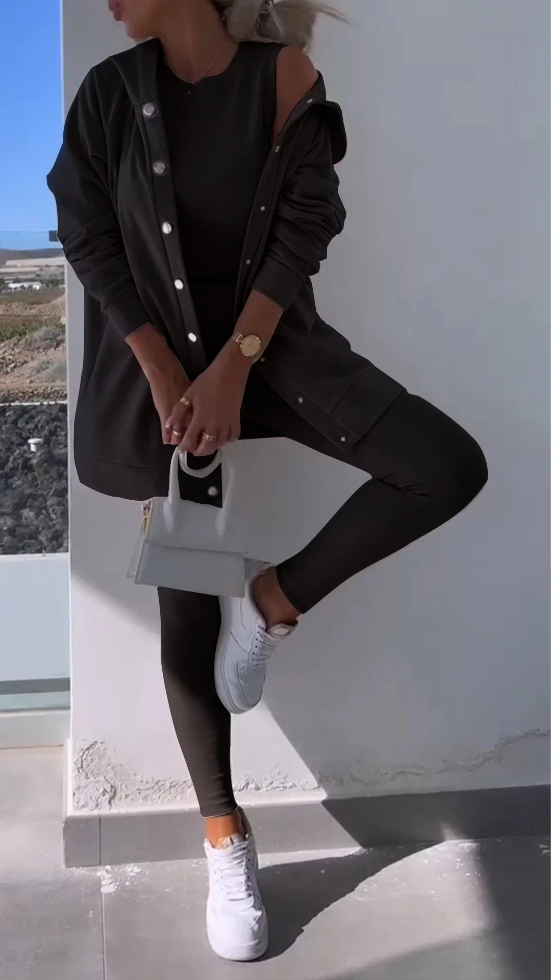 Elarin – 3-Piece Hooded Cardigan Sweatshirt Set