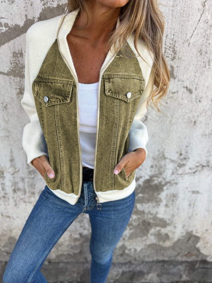 Alice Casual V-neck Zipper Jacket