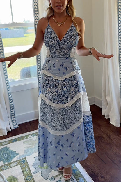 Serelina – Ruffle Tiered Floral Maxi Dress