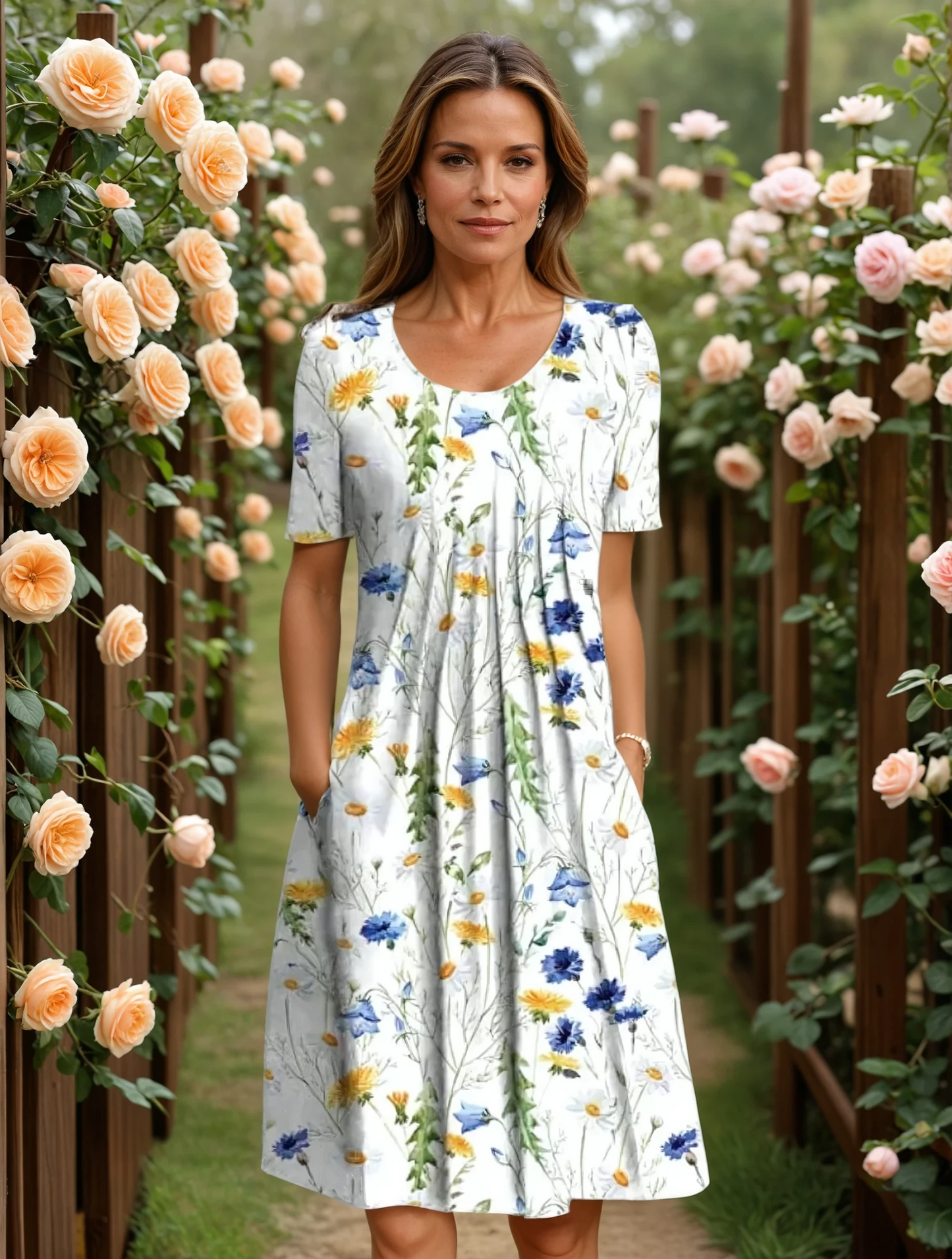 Lenara – Elegant Draped Midi Dress