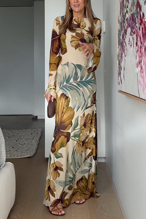 Floriane – Open Back Floral Maxi Dress