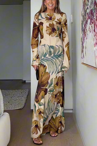 Floriane – Open Back Floral Maxi Dress