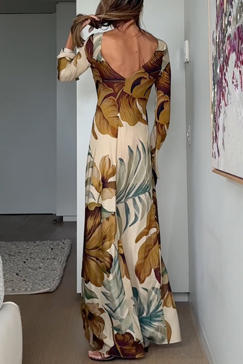Floriane – Open Back Floral Maxi Dress