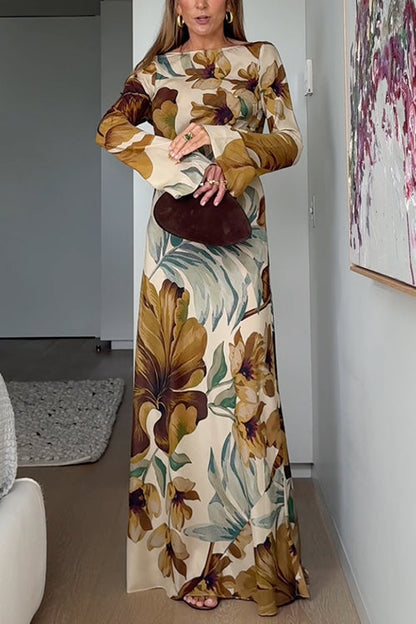 Floriane – Open Back Floral Maxi Dress