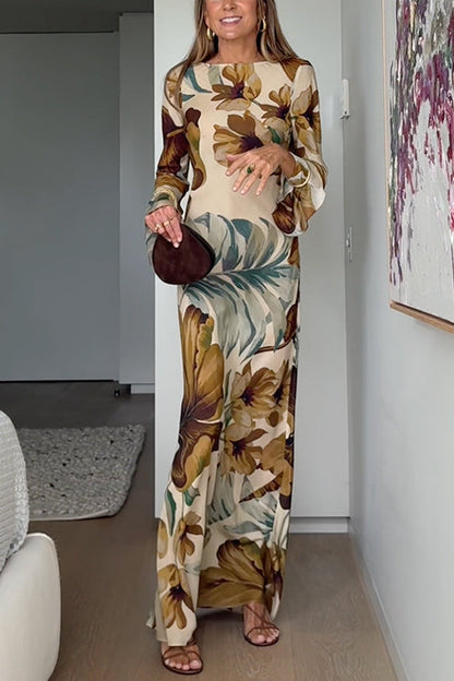Floriane – Open Back Floral Maxi Dress
