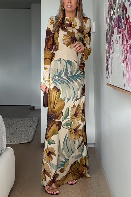 Floriane – Open Back Floral Maxi Dress