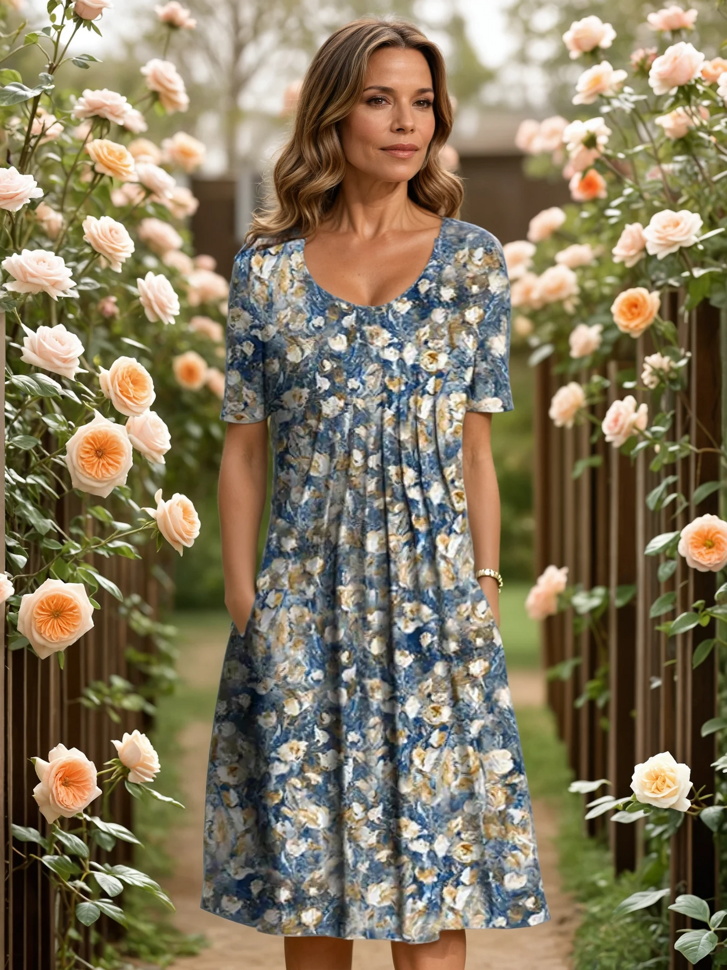Lenara – Elegant Draped Midi Dress