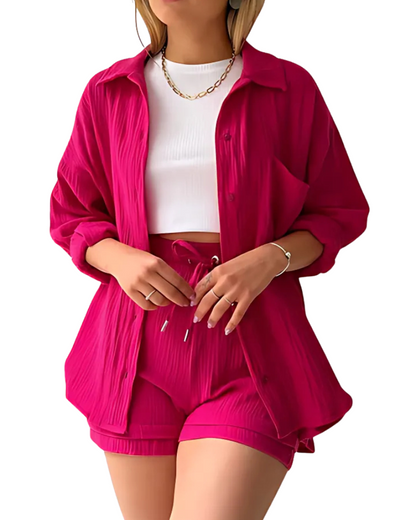 Lunara – Cotton Two-Piece Button-Up Set