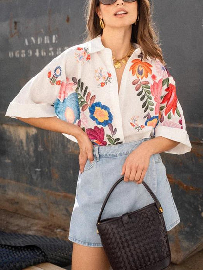 Marlon – Floral Print Short-Sleeved Shirt