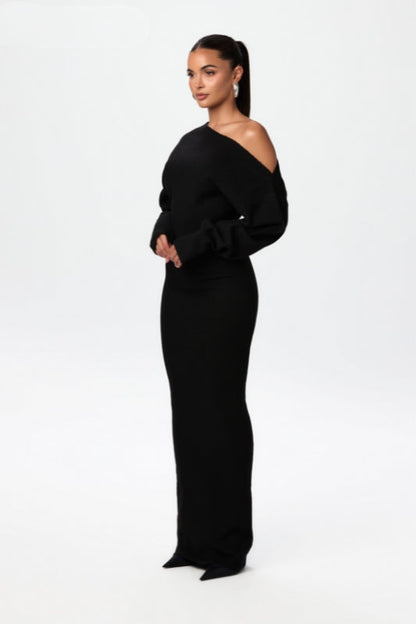Mirelda – Off-Shoulder Sweater Dress
