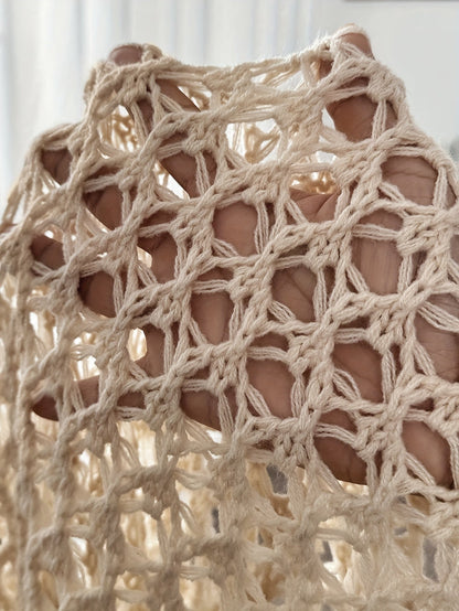 Etleva | Elegant Openwork Cardigan with Batwing Sleeves