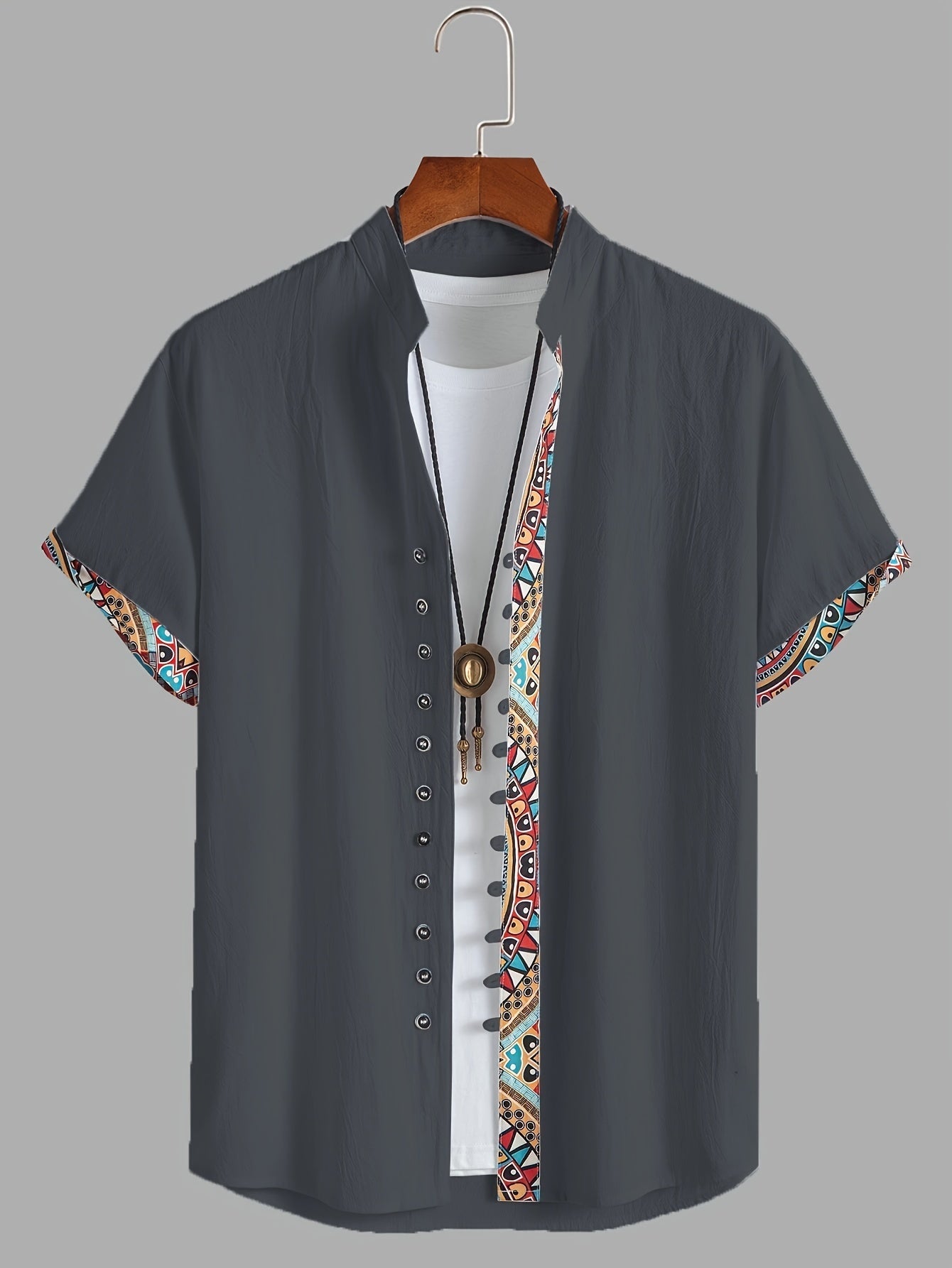 Ezra Cole | Color Block Tribal Cotton Shirt