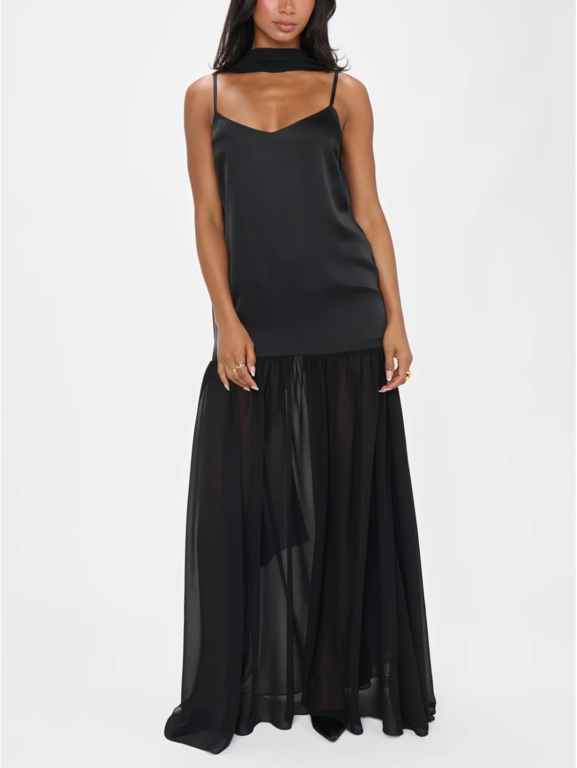 Avelise – Strapless Pleated Satin Maxi Dress