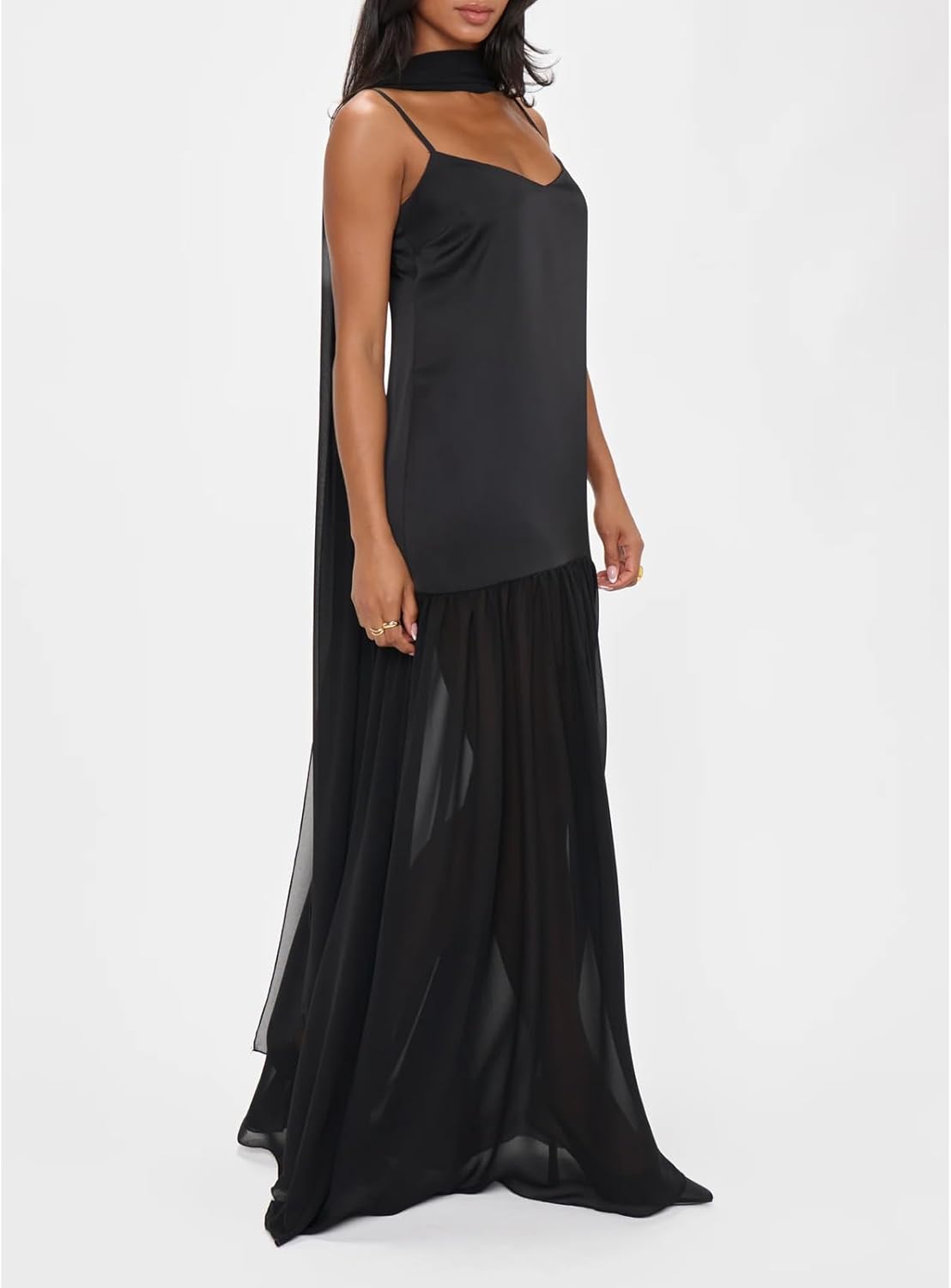 Avelise – Strapless Pleated Satin Maxi Dress
