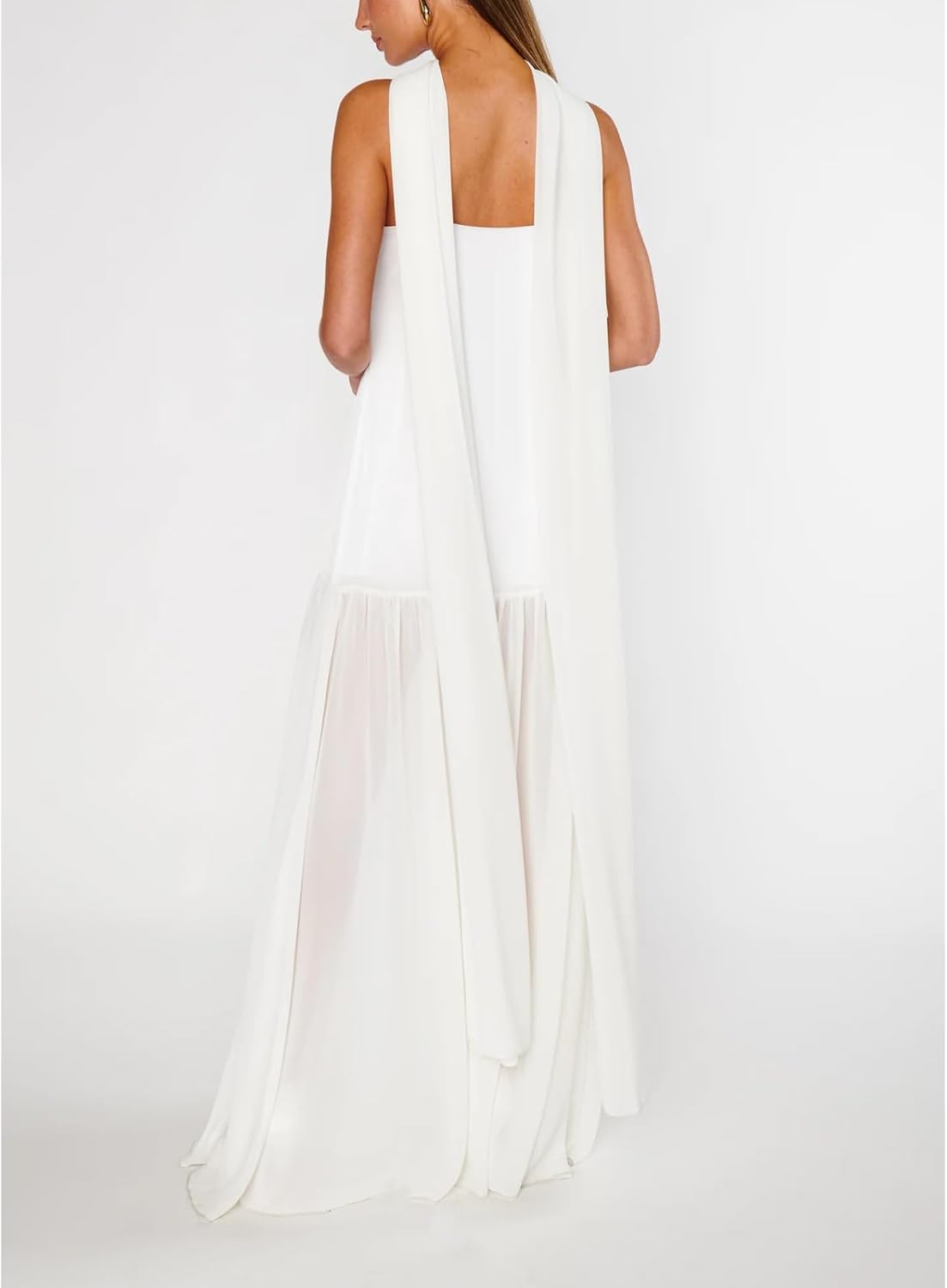 Avelise – Strapless Pleated Satin Maxi Dress