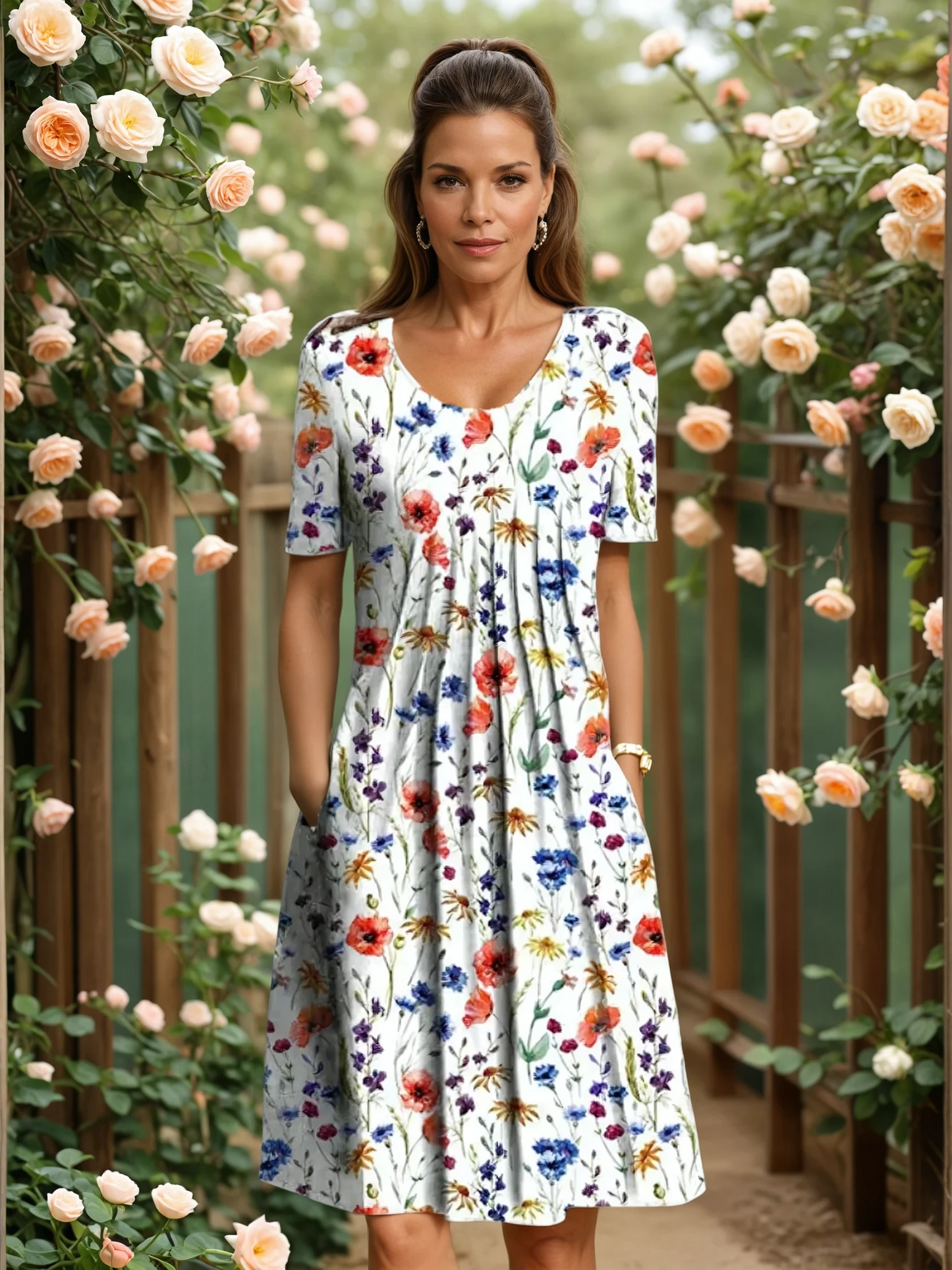 Lenara – Elegant Draped Midi Dress