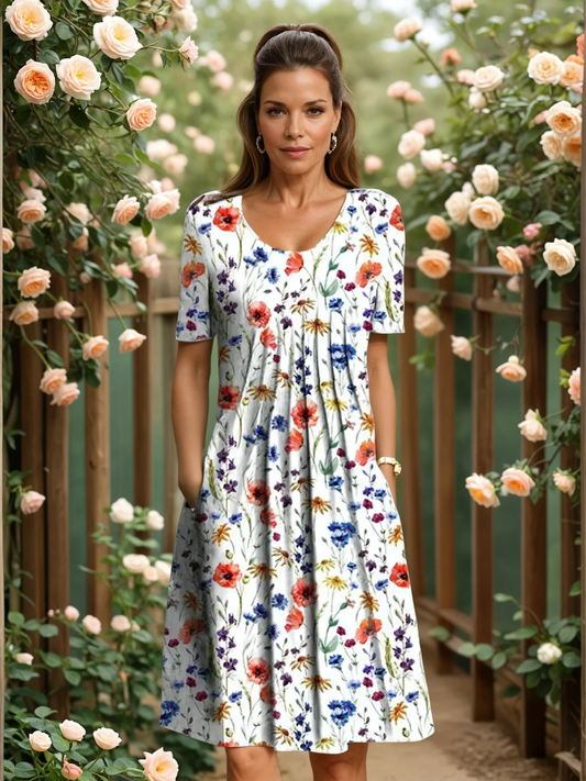 Lenara – Elegant Draped Midi Dress