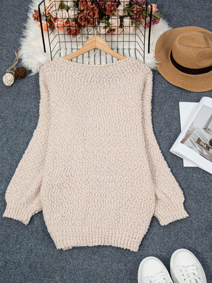Anvera – Round Neck Long Sleeve Sweater