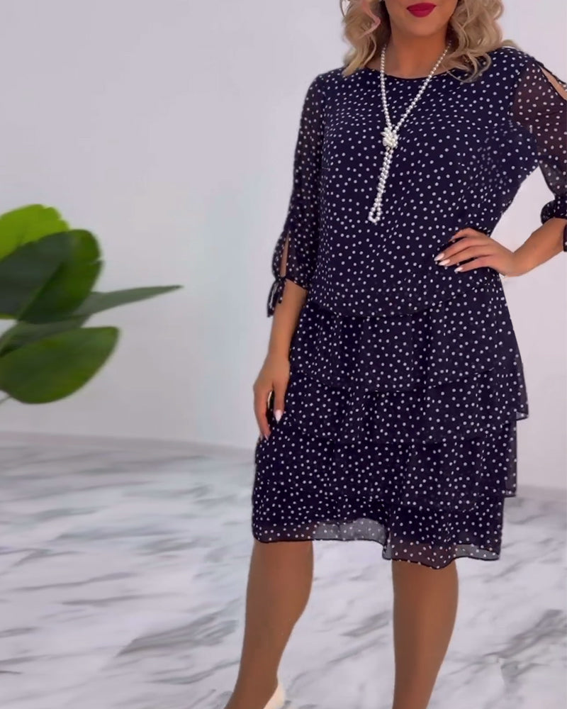 JOSEPHINE | FESTIVE LAYERED POLKA DOT MIDI DRESS