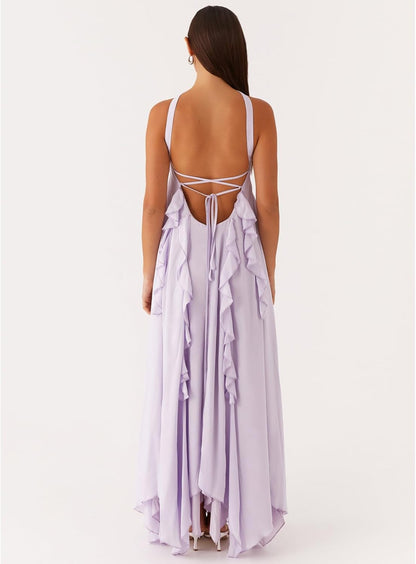 Avelise – Strapless Pleated Satin Maxi Dress