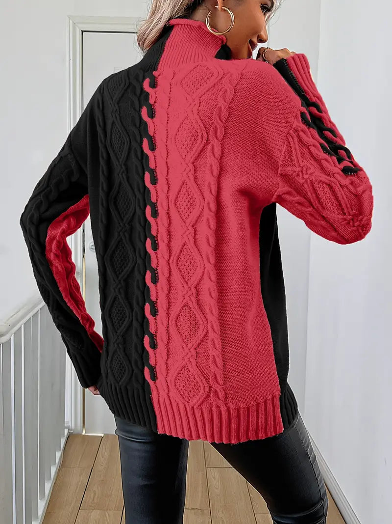 Maristelle – Elegant Striped High-Neck Sweater
