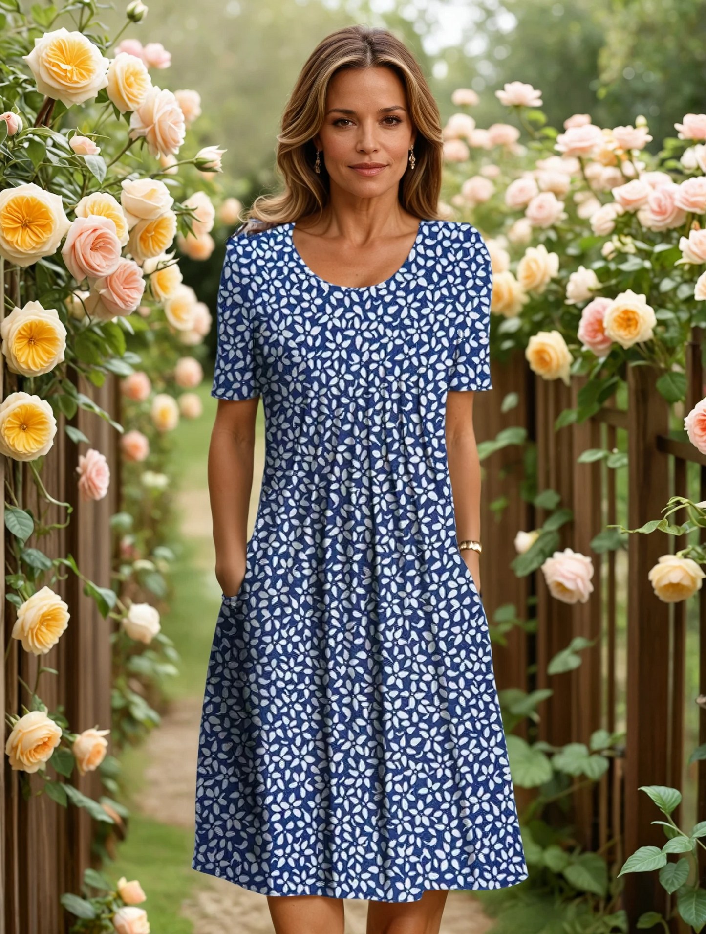Lenara – Elegant Draped Midi Dress