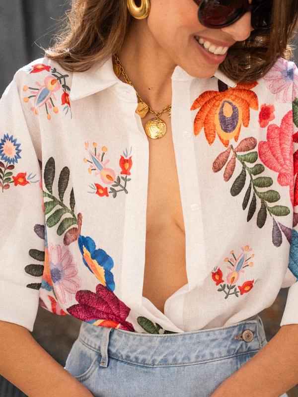 Marlon – Floral Print Short-Sleeved Shirt