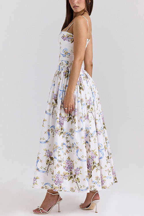 Florena – Floral Bustier A-Line Maxi Dress