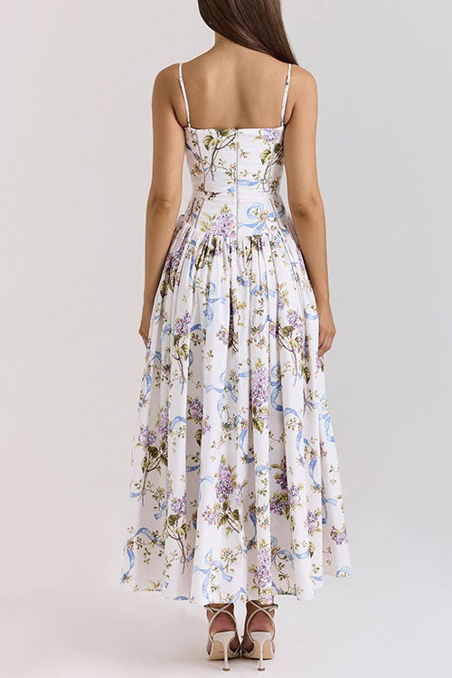 Florena – Floral Bustier A-Line Maxi Dress
