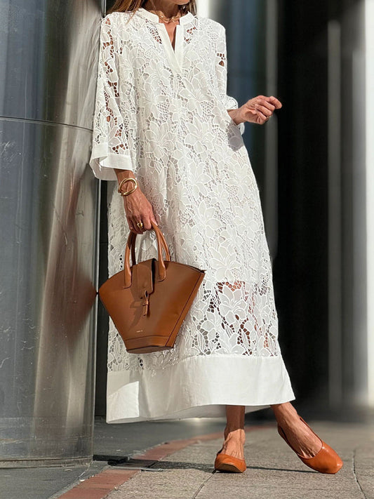 Amirelle – Embroidered Bloom Midi Dress