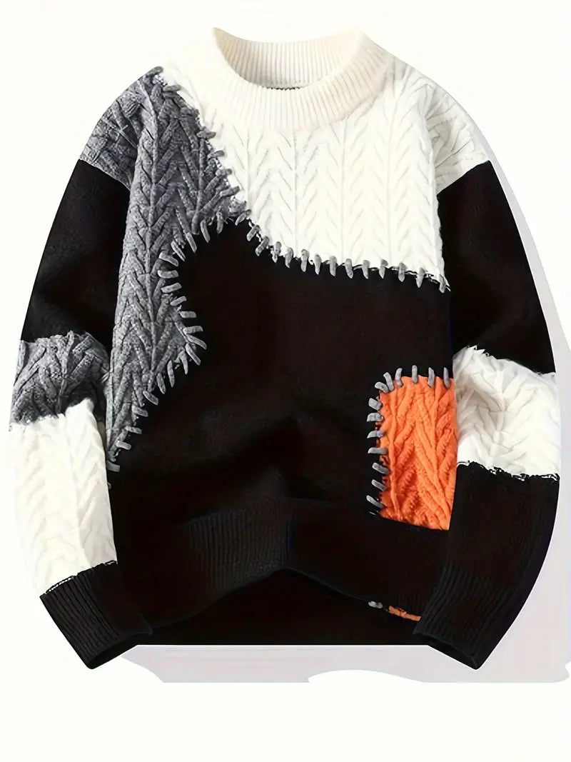 Alveren – Casual Knitted Sweater with Round Neck